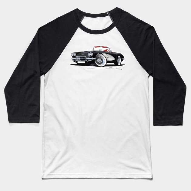 Chevrolet Corvette (58-62) Black Baseball T-Shirt by y30man5